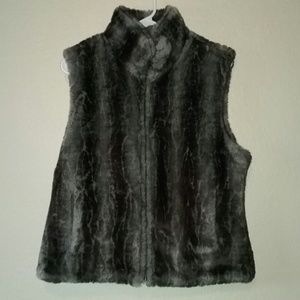 Faux Fur Reversible Vest Bill Blass Sport